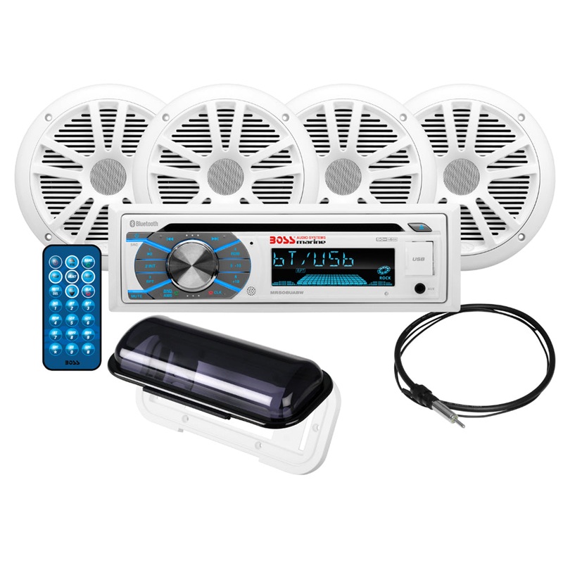 Boss Audio MCK508WB.64S Marine Stereo  2 Pairs of 6.5″ Speaker Kit – White [MCK508WB.64S]