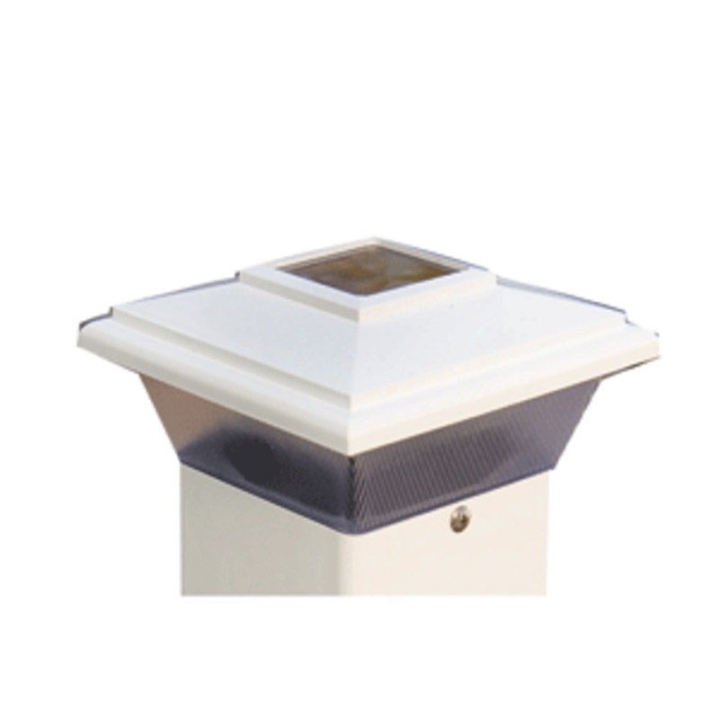 Dock Edge Solar Cap Light 4″ – White