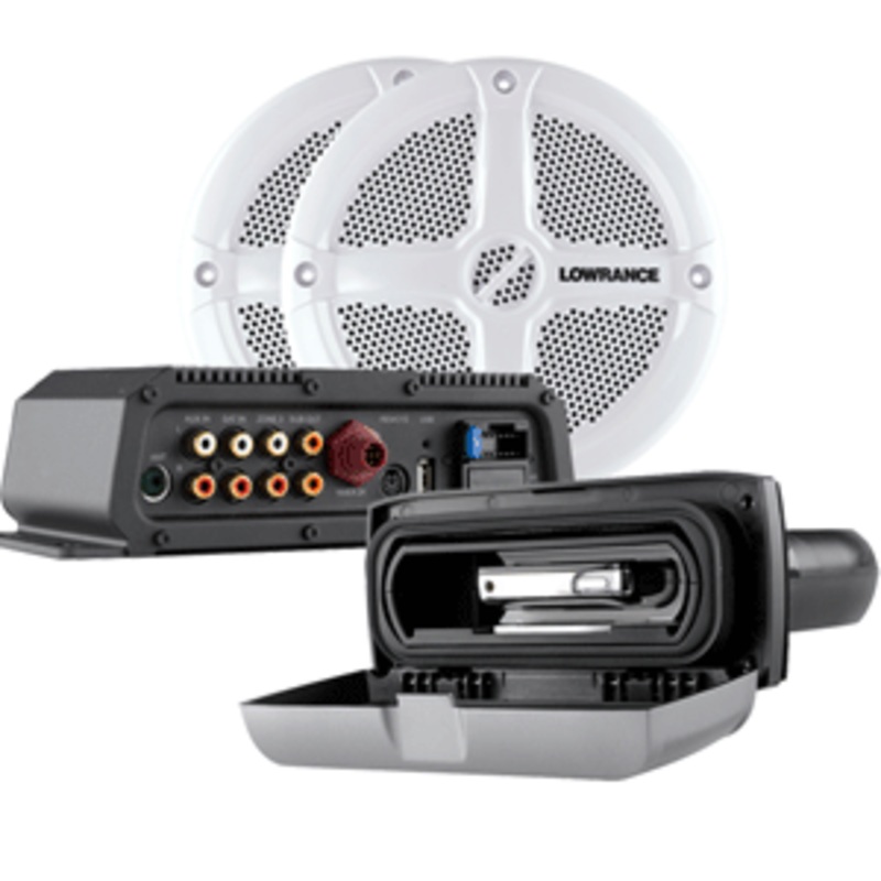 Lowrance SonicHub Marine Audio Server w/MP3 Dock & 2 Speakers