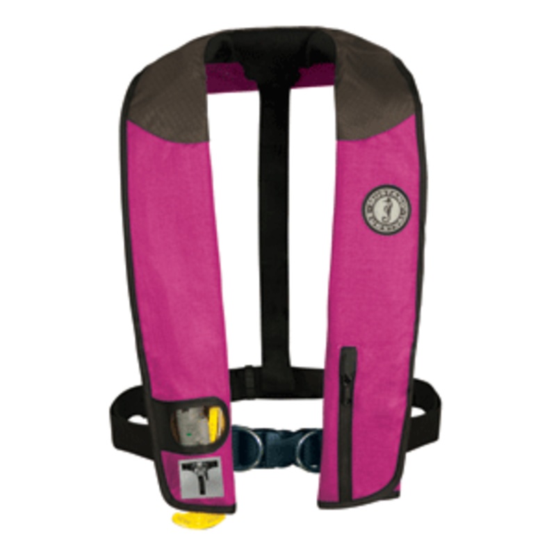 Mustang Deluxe Adult Inflatable – Manual w/Harness – Universal – Pink/Black/Carbon