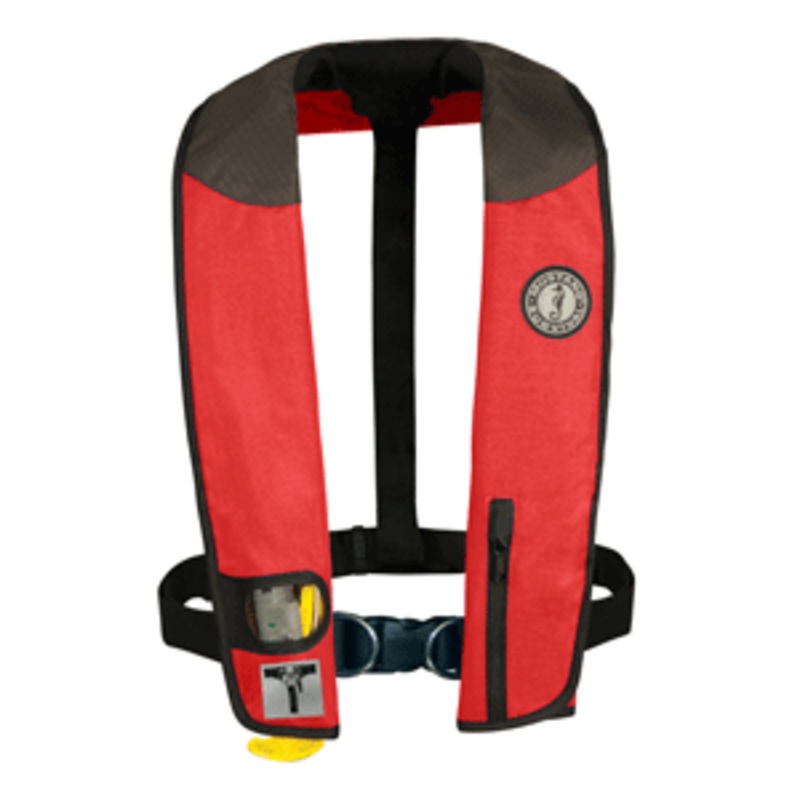 Mustang Deluxe Adult Inflatable – Manual w/Harness – Universal – Red/Black/Carbon