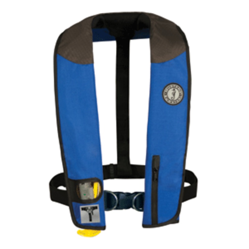Mustang Deluxe Adult Inflatable – Manual w/Harness – Universal – Royal/Black/Carbon