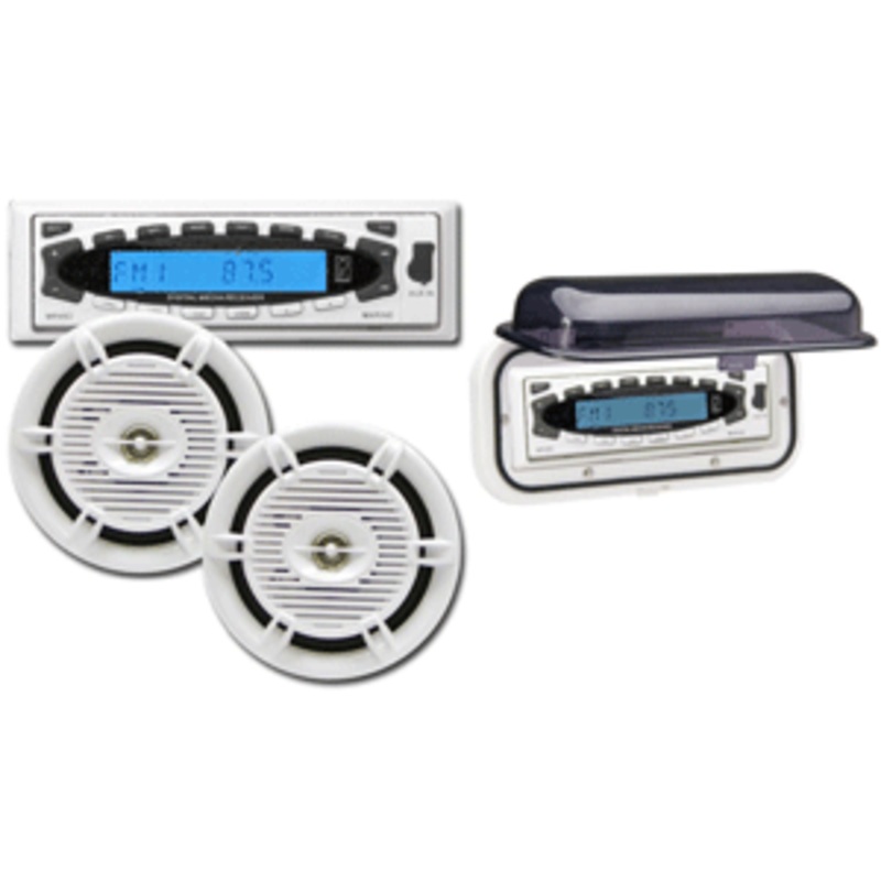 PolyPlanar MR45D White Stereo, MA206 Speaker & WC2 Splash Cover Combo Pack