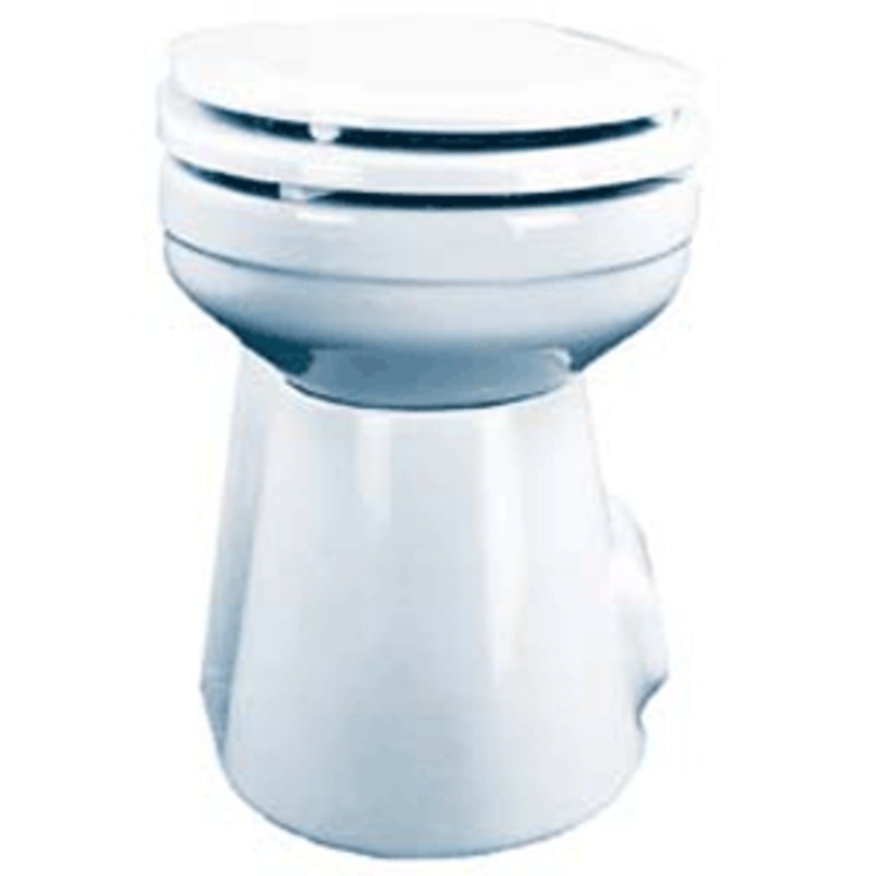 Raritan Crown Head II – White – Marine Size Bowl – 90 Discharge – Freshwater Solenoid – 12V