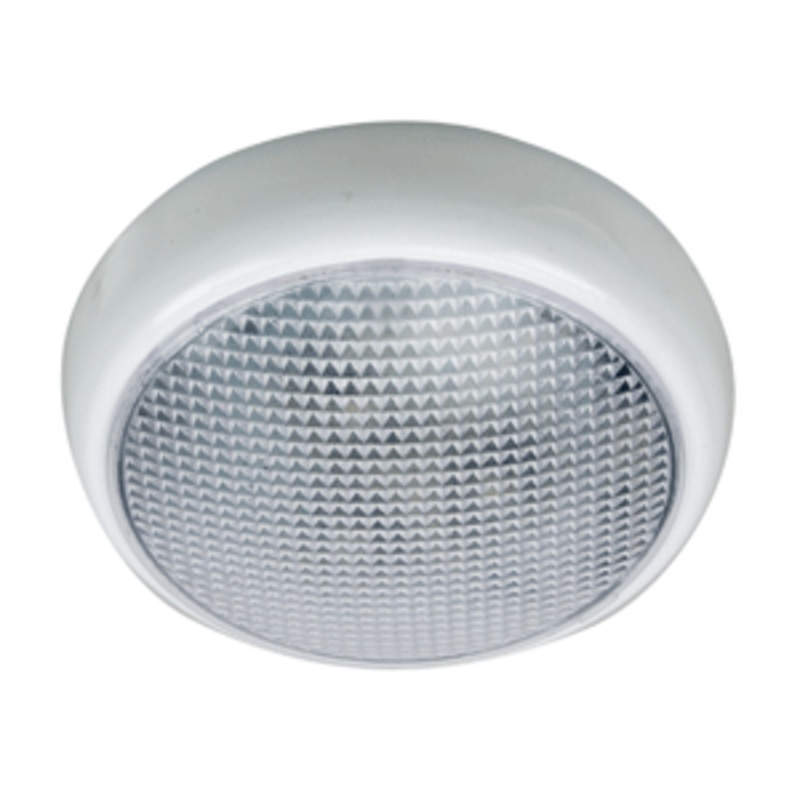 Perko Round Surface Mount LED Dome Light – White Powder Coat – w/o Switch