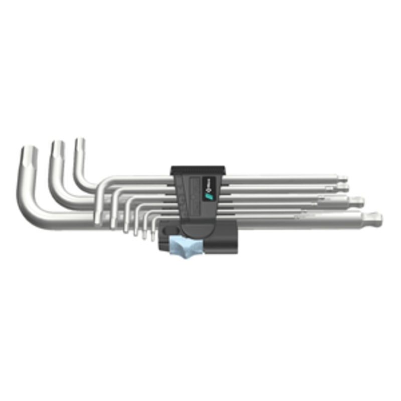 Wera Stainless Steel Metric Hex Key Set w/Clip – 9 Pieces