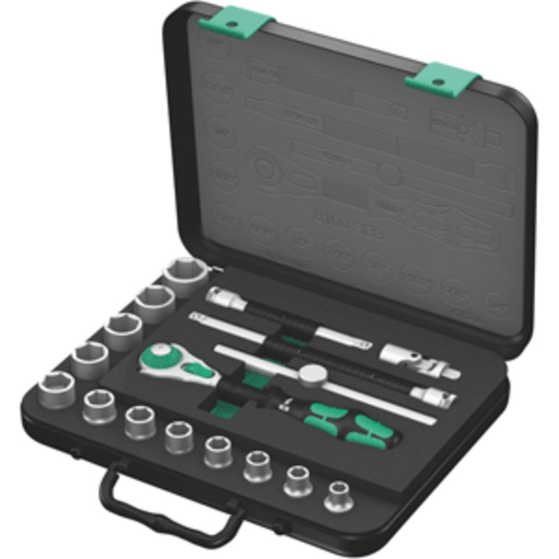 Wera Zyklop 17 Piece Imperial Ratchet Set 3/8″ Drive w/Case