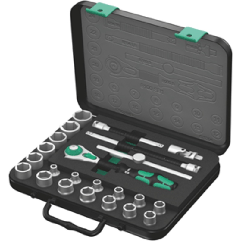 Wera Zyklop 23 Piece Metric Ratchet Set 3/8″ Drive w/Case