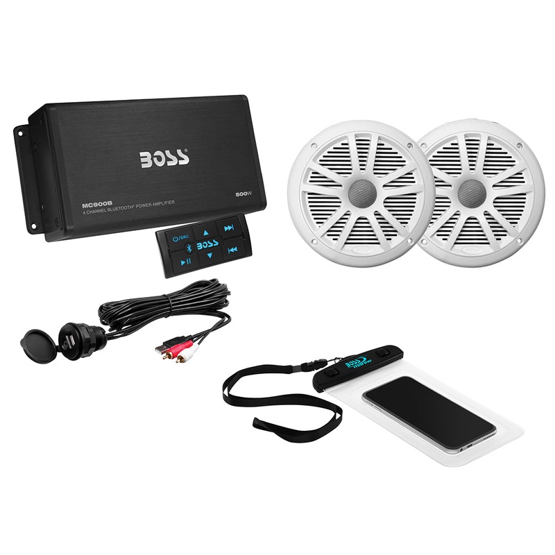 Boss Audio ASK902B.6 4 Channel Amplifier  6.5″ Speaker Kit – White [ASK902B.6]