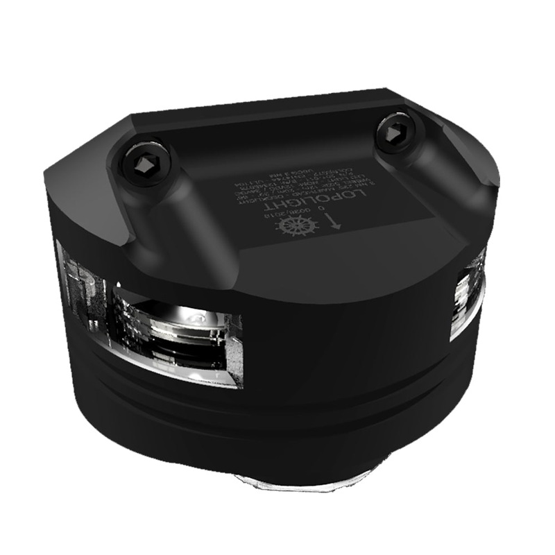 Lopolight Series 201-011 – Masthead Light w/Deck Light – 3NM – Vertical Mount – White – Black Housing [201-011DLX-B-15M]