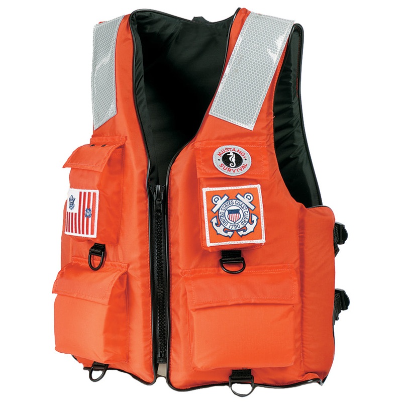 Mustang 4-Pocket Flotation Vest – Orange – Large [MV3128T2-2-L-216]