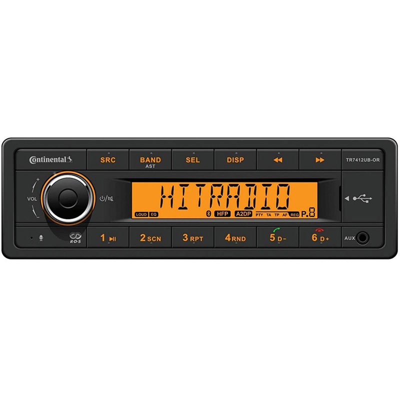 Continental Stereo w/AM/FM/BT/USB – Harness Included – 12V [TR7412UB-ORK]