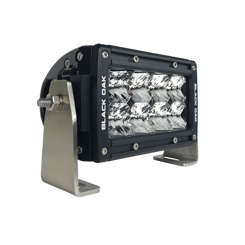 Black Oak Pro Series 3.0 Double Row 4″ LED Light Bar – Flood Optics – Black Housing [4F-D5OS]