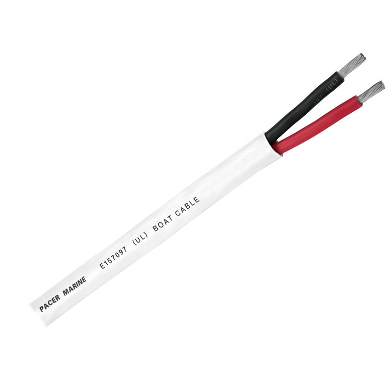 Pacer Round Duplex 2 Conductor Cable – 100′ – 14/2 AWG – Red, Black [WR14/2DC-100]