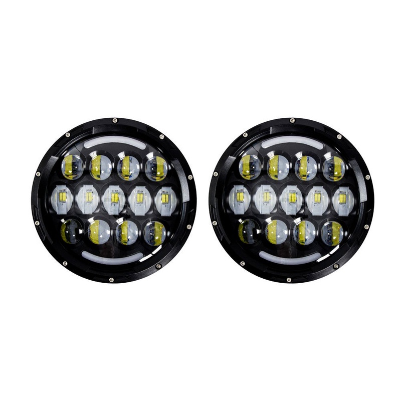 HEISE 7″ LED Light w/Black Face  Partial Halo – 21 LED [JP-704B]