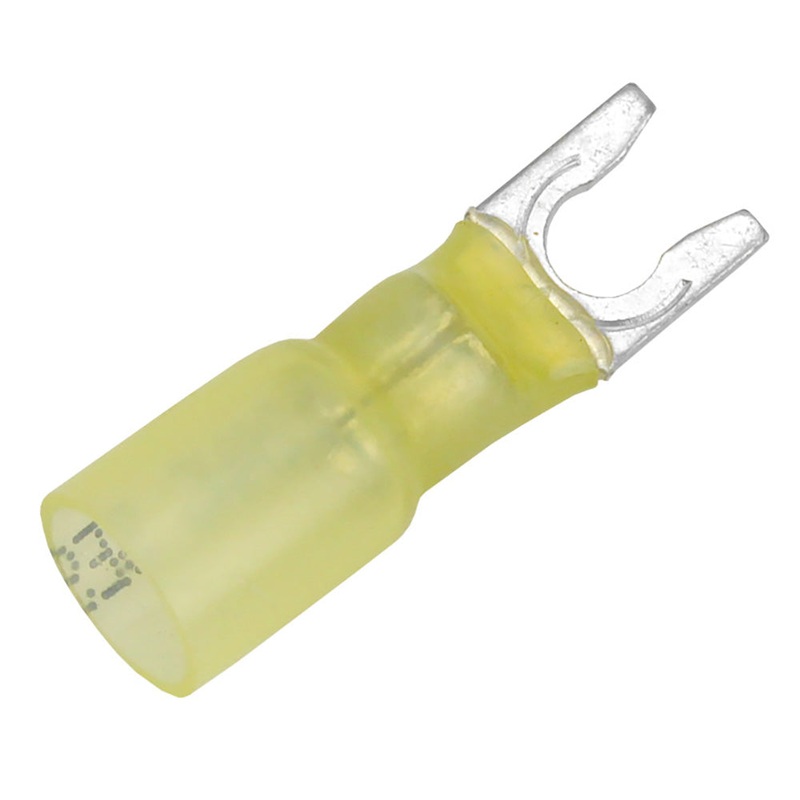 Pacer 12-10 AWG Heat Shrink Spade Terminal – #10 Stud Size – 3 Pack [TE10-10SLF-3]