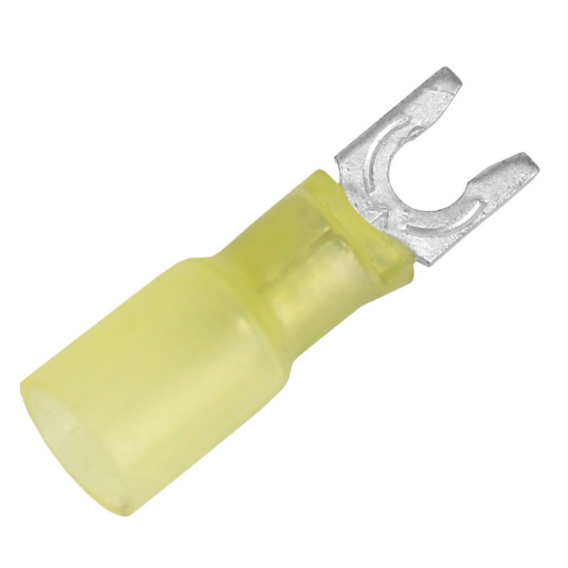 Pacer 12-10 AWG Heat Shrink Spade Terminal – #8 Stud Size – 3 Pack [TE10-8SLF-3]
