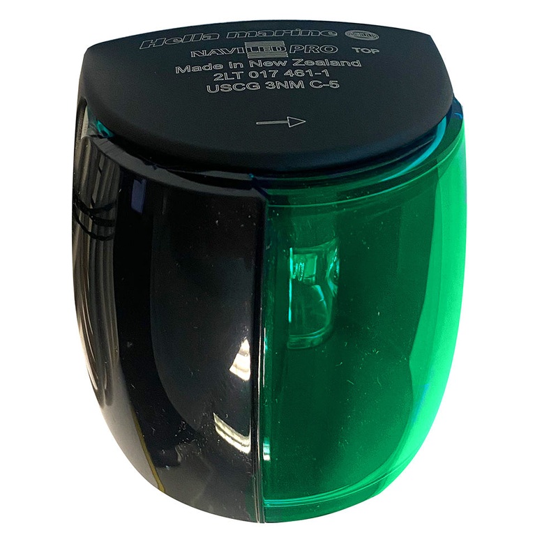 Hella Marine NaviLED PRO Starboard Navigation Lamp – Black – 3NM [017461101]