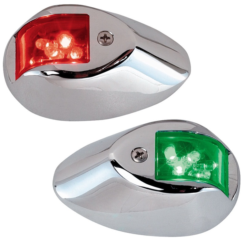 Perko LED Side Lights – Red/Green – 24V – Chrome Plated Housing [0602DP2CHR]