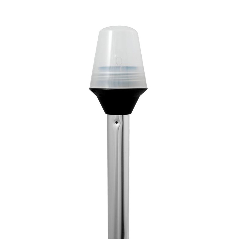 Attwood Frosted Globe All-Around Pole Light w/2-Pin Locking Collar Pole – 12V – 36″ [5110-36-7]