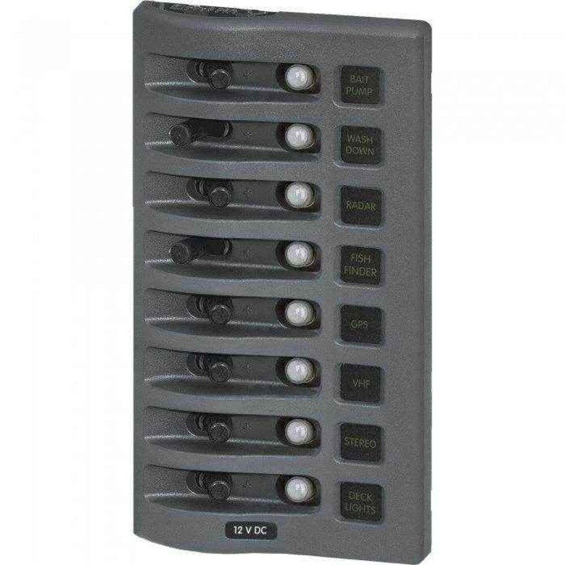Blue Sea Gray Circuit Breaker Panel 8 Position 4378