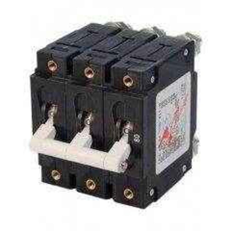 Blue Sea 80A C-Series Toggle Triple Pole Circuit Breaker 7289