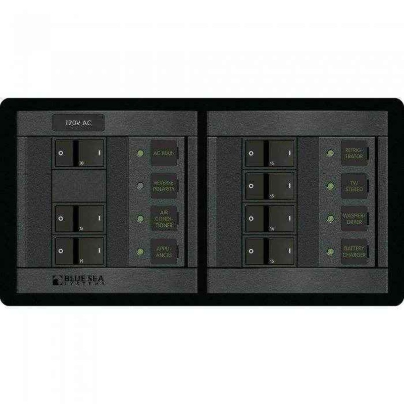 360 Panel 120 Volt Ac Main + 6 Positions | Blue Sea 1230