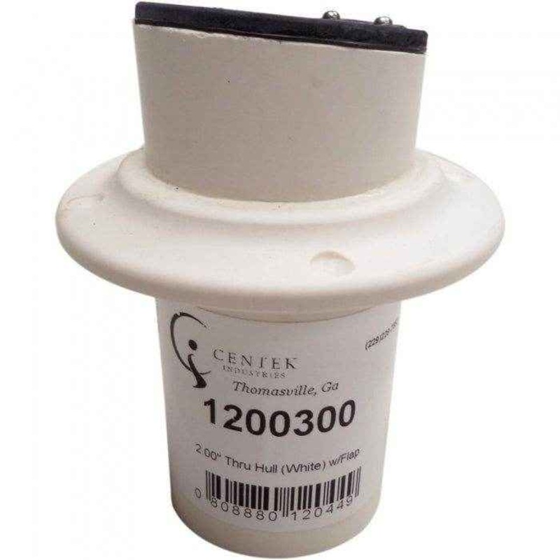 Exhaust Thru Hull with Flapper 2 in. White  | Centek 1200300
