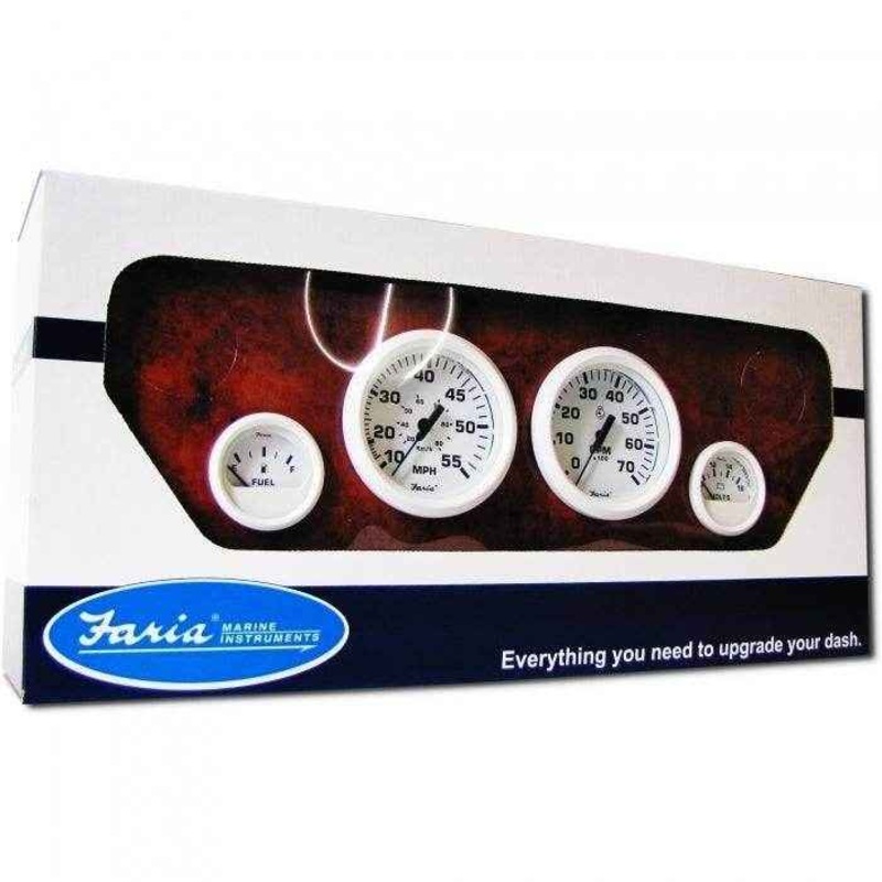 Dress White Outboard 4 Gauge Set | Faria Beede Instruments KT9794