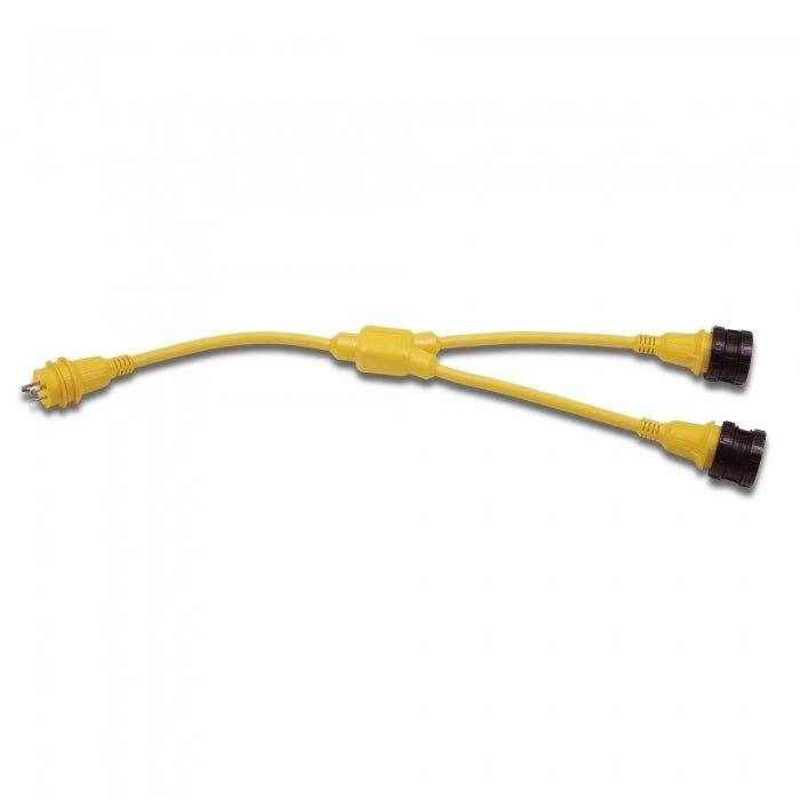 30A Male to (2) 30A Female Y Adapter | Marinco 157AY