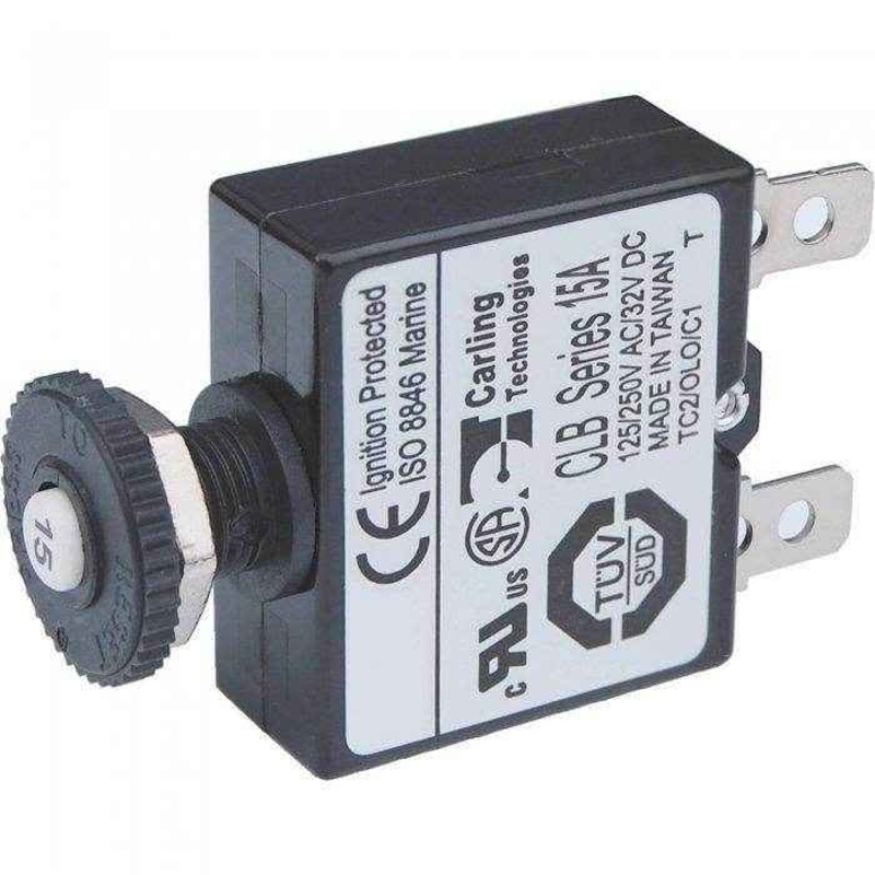 Blue Sea  15 Amp Dc Push Button Circuit Breaker 7056