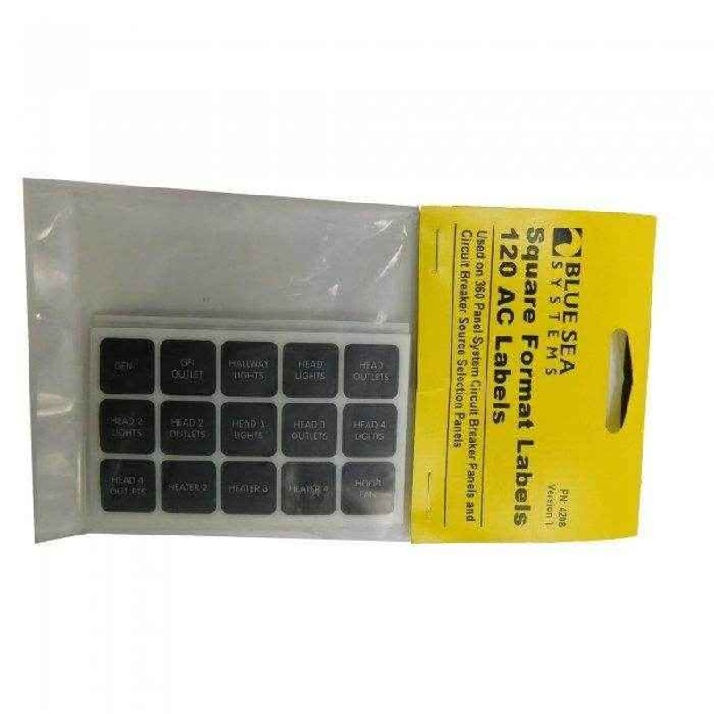 Black Ac Panel Extended 120 Labels | Blue Sea 4208