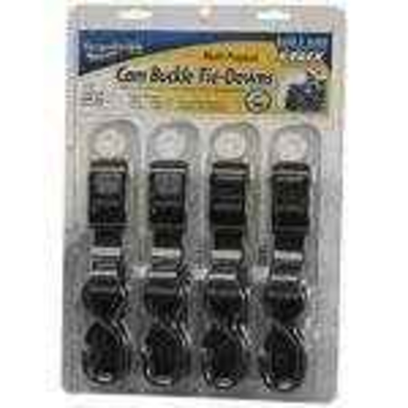 Boat Buckle 1 In. X 6 Ft. Cam Buckle Tie-Down Value 4 Pack F1263