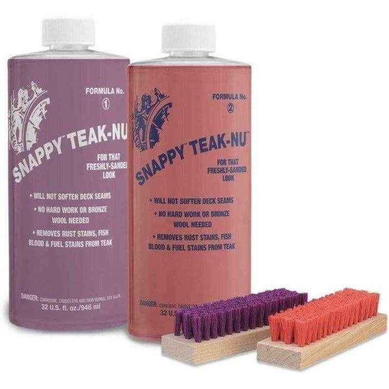 Professional Strength Snappy Teak-Nu Cleaner & Restorer Kit – 32 oz. of each | Star Brite STN-QKIT