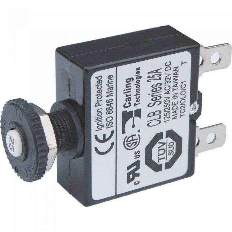 Push Button Reset Only Quick Connect Circuit Breaker, 25 amp | Blue Sea 7058