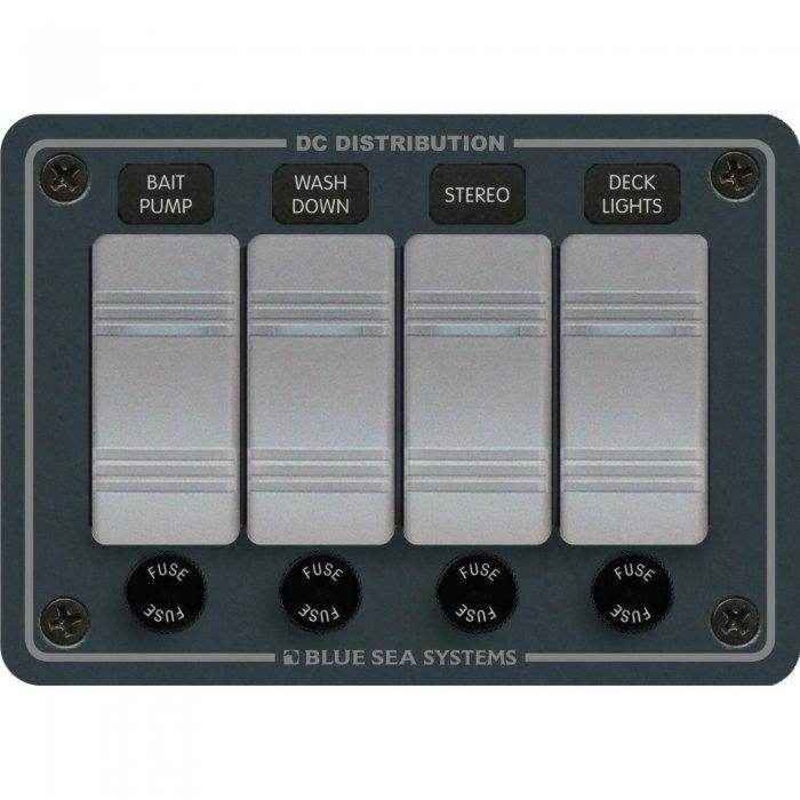 Blue Sea 4 Pos. Water Resistant Fuse Panel (Horizontal) 8262