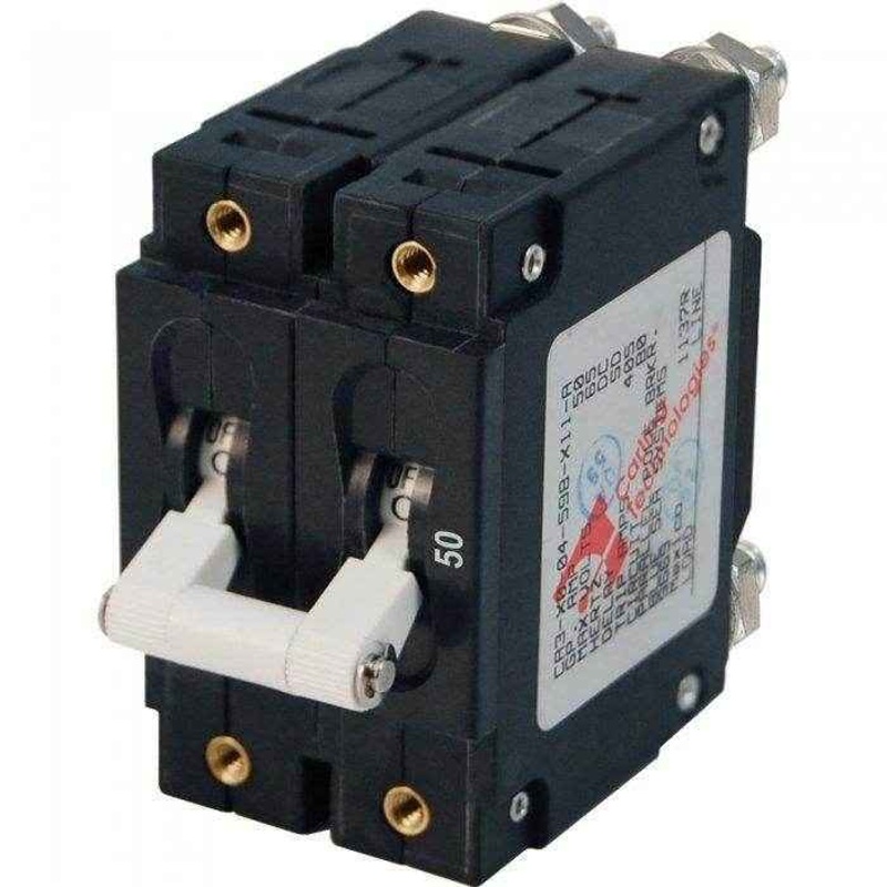 Blue Sea 50A C-Series Toggle Double Pole Circuit Breaker 7251