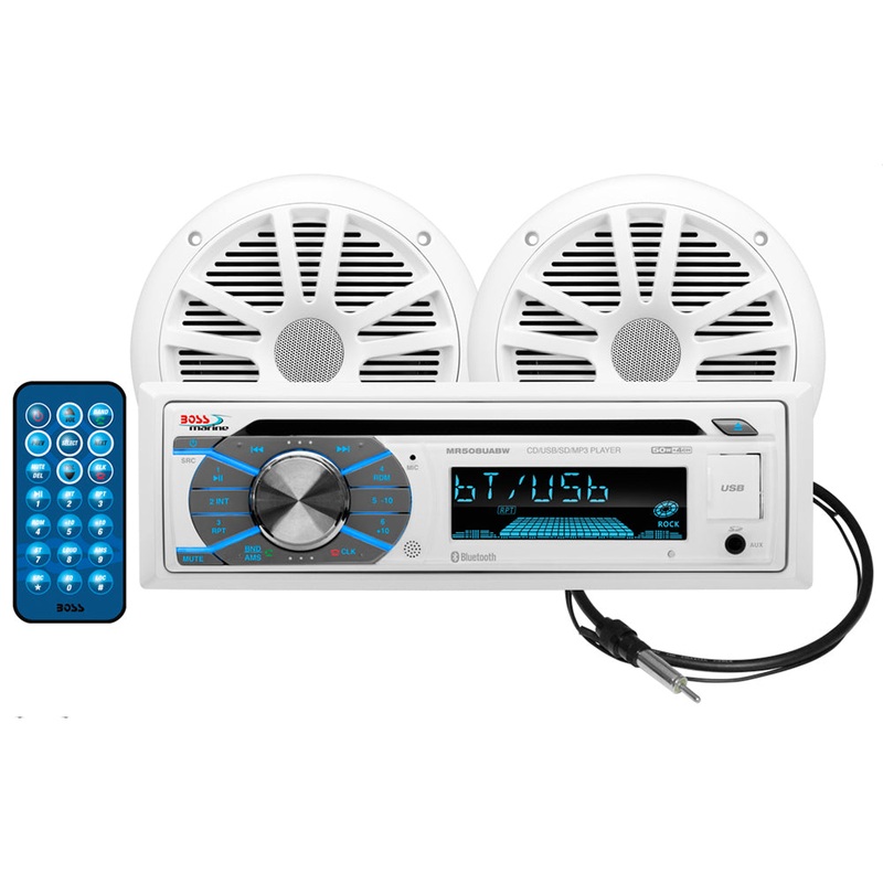 Boss Audio MCK508WB.6 Marine Stereo  6.5″ Speaker Kit – White [MCK508WB.6]