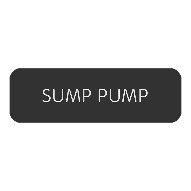 Blue SeaLarge Format Label – “Sump Pump” [8063-0410]