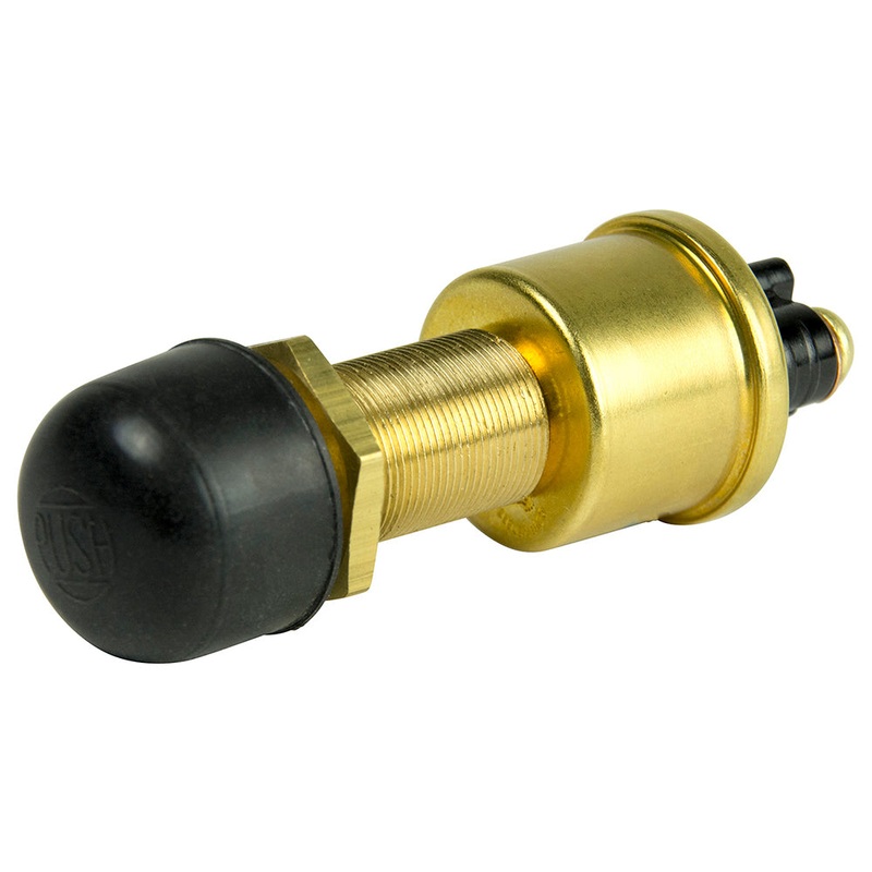 BEP 2-Position SPST Heavy-Duty Push Button Switch w/Cover – OFF/(ON) – 35 Amp [1001508]