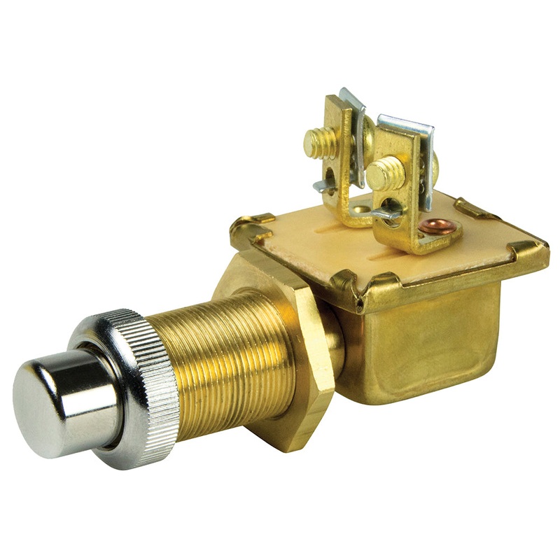 BEP 2-Position SPST Moisture Sealed Push Button Switch – OFF/(ON) [1001503]