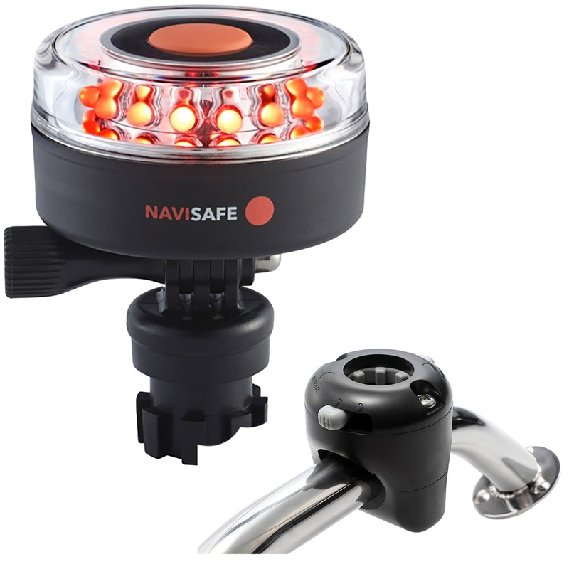 Navisafe Navilight All RED 360 2NM w/Navimount Base  Rail Mount – Black [045KIT]