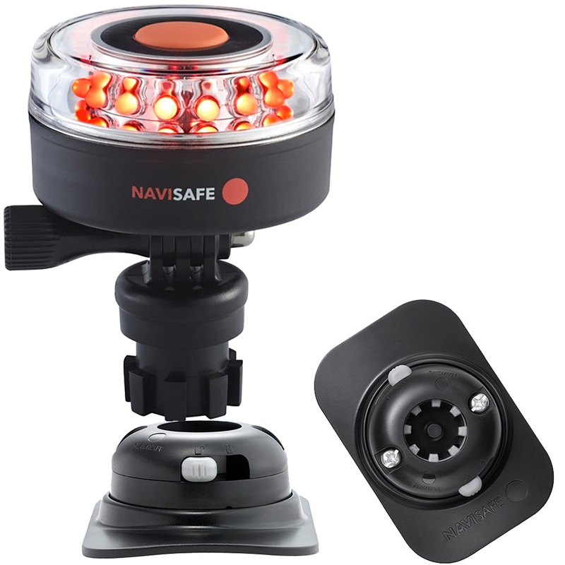 Navisafe Navilight All RED 360 2NM w/Navimount Base  RIB Mount – Black [045KIT2]