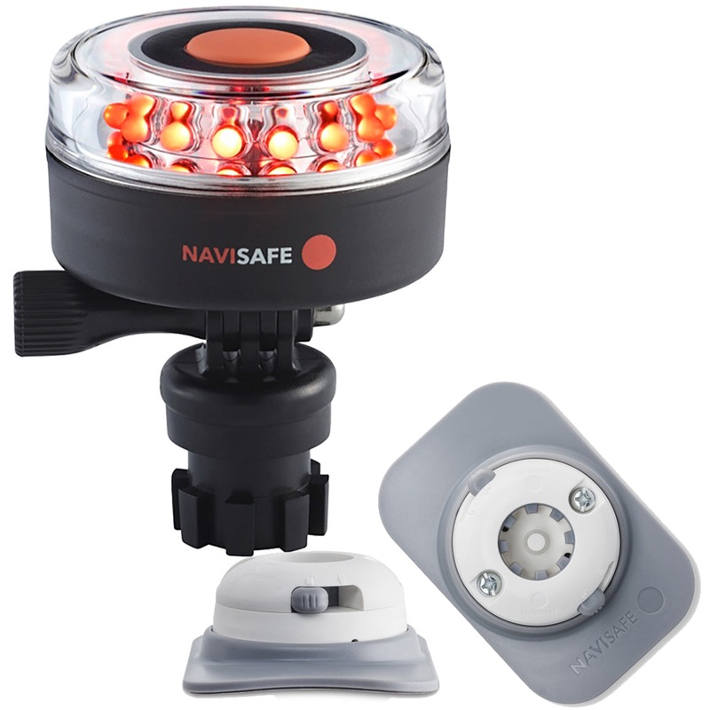 Navisafe Navilight All RED 360 2NM w/Navimount Base  RIB Mount – White [045KIT4]