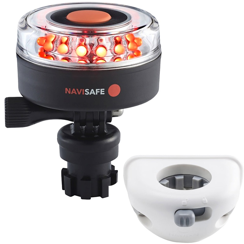 Navisafe Navilight All RED 360 2NM w/Navimount Base  Vertical Mount – White [045KIT6]