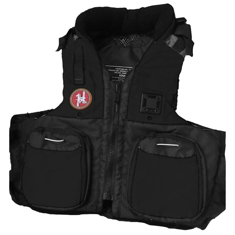 First Watch AV-800 Four Pocket Flotation Vest – Black – Large to XL [AV-800-BK-L/XL]